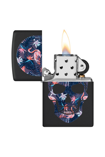 Zippo 218 Flamingo Skull Design Çakmak - 49771-093909