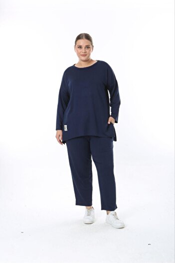 Curvista Γυναικείο Μοντέρνο Σετ Κεντημένο Σχέδιο Plus Size