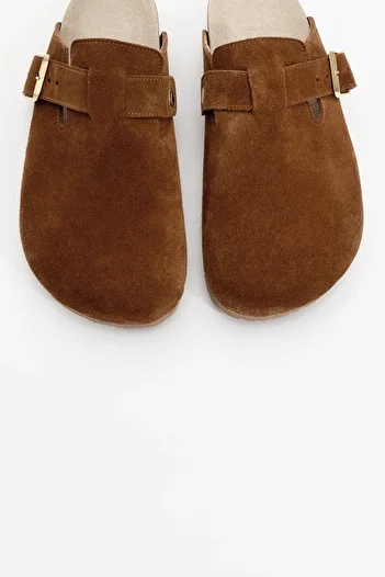 LuviShoes Γυναικείες παντόφλες GONS καφέ Suede Leather
