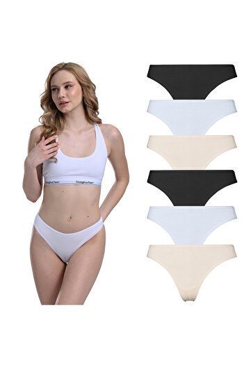 GIORGINA FERRI Lycra Box 6 Premium στρινγκ εσώρουχα κατάλληλα για καθημερινή χρήση Maya G-005 C