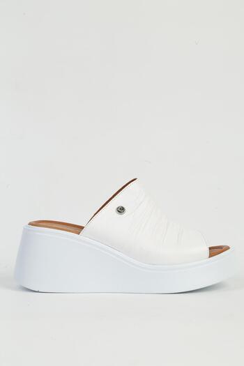 Pierre Cardin Genuine Leather White Women's Slippers Pc-54610