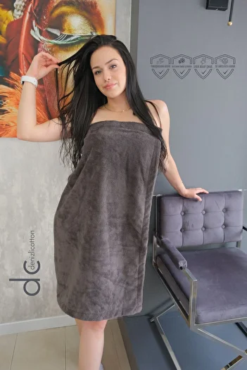 velvettowels Women's Sauna and Beach Skirt - Supersoft Velvet, Laser Cut Smoked 88X150 cm