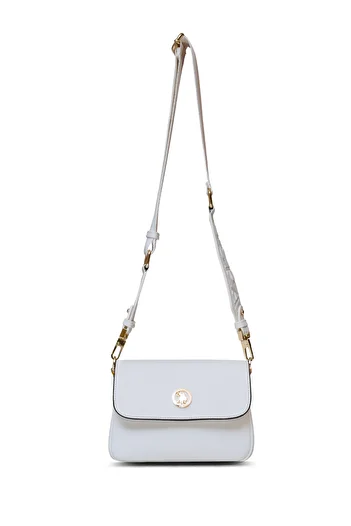 U.S. Polo Assn. Us25135 Geantă de damă albă model Messenger