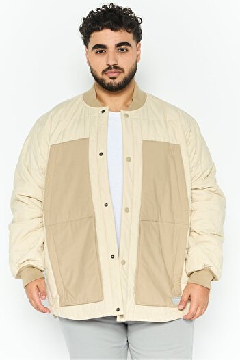 Eddie Bauer Men Long Sleeves Plain Bomber Jacket, Beige