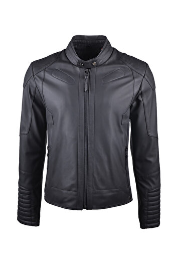ALİN Kane Men's Black Fit Genuine Leather Jacket Size Measurements Visually