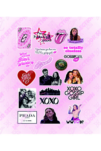 Major Selection Gossip Girl Xoxo - Σετ αυτοκόλλητων για φορητό υπολογιστή, tablet, τηλέφωνο και μηχανοκίνητο αυτοκίνητο με θέμα το ροζ