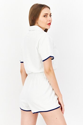 adidas Women Sportswear Fit Embroidered Logo Romper, White