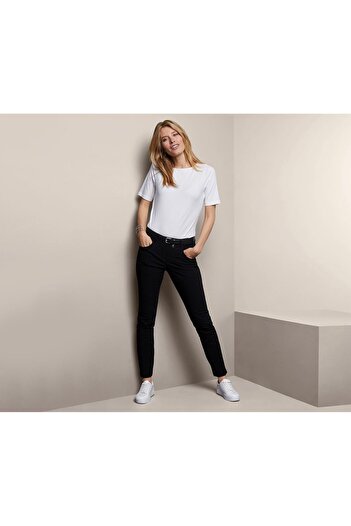 Tchibo Women Regular Fit Plain Skinny Pants, Black