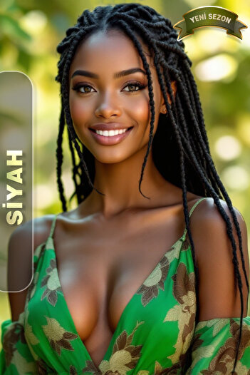 KONAK PERUK African Black Braid - Rasta and Box Braid Black Synthetic Hair