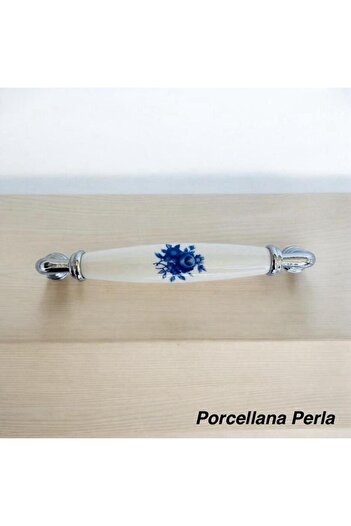 Porcellana Perla (9,6cm)-Porcelain Cover Cabinet Drawer Kitchen Bathroom Furniture Handle Handle Kulb Kulb-Yakut96Mm-Stk3348