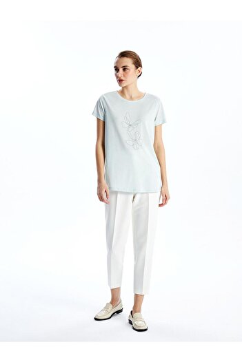 LC Waikiki Lcwaikiki Classic Crew Neck Embroidered Women's T-Shirt