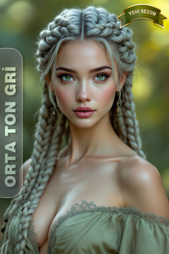 KONAK PERUK African Negro Braid - Grey Synthetic Hair for Rasta and Box Braid