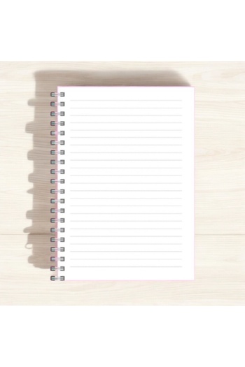 Panda Star Patterned Striped School Notebook - 160 Sheets with Spiral - A5 Size