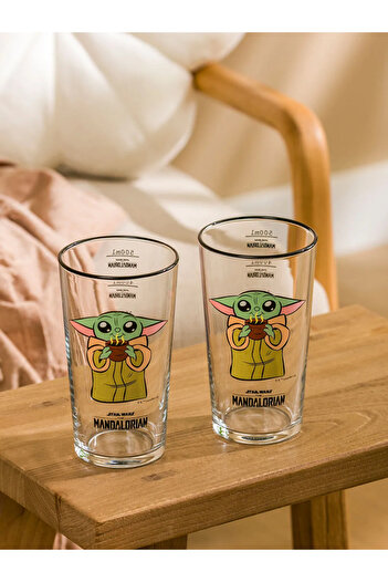 LC Waikiki Mixed Yoda Printed Water Glass 2 Pack 570 ml
