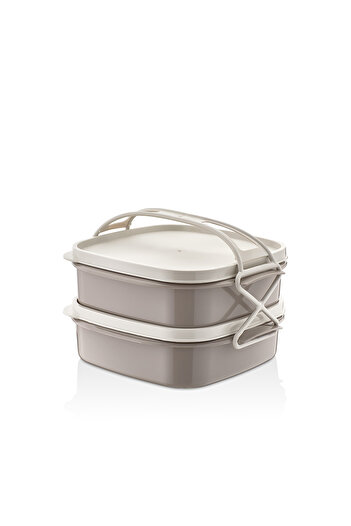 MUF HOME Travel Box 2 Layers Camping Food Container Large Chamber Lunch Box 2000 ml