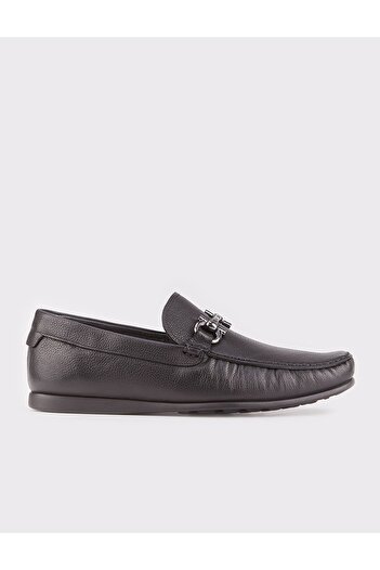 Cabani Hakiki Deri Siyah Erkek Loafer