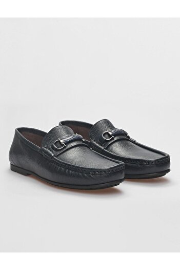 Cabani Ανδρικό Loafer από γνήσιο δέρμα Navy Blue Buckle