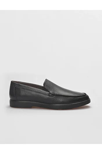 Cabani Black Genuine Leather Men's Casual Shoes
