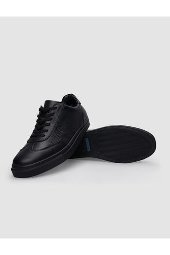 Cabani %100 Hakiki Deri Siyah Bağcıklı Erkek Sneaker