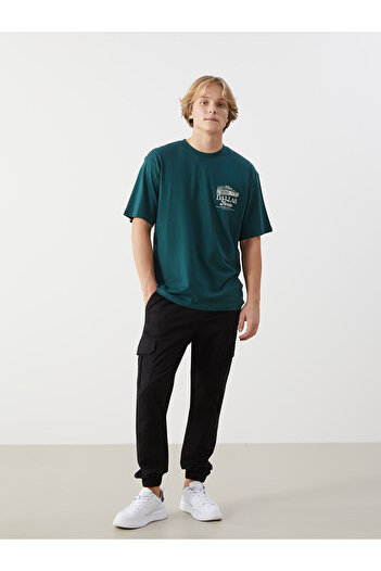 LC Waikiki Ανδρικό μπλουζάκι XSIDE Crew Neck Dallas με εμπριμέ χτενισμένο βαμβάκι