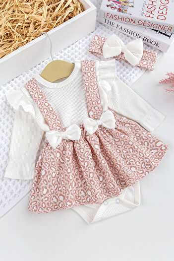 Babymod Leopard Print Gilet Dress and Skirt for Baby Girl - Birthday Special Occasion Set