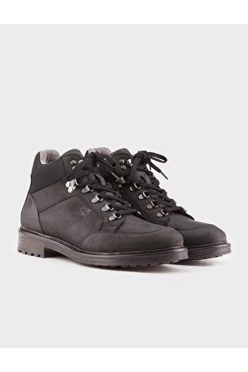Cabani Ανδρικές casual μπότες από γνήσιο δέρμα Thermo Sole Μαύρο Lace Up