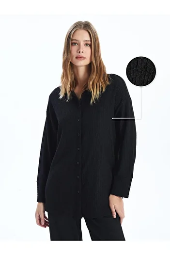 LC Waikiki Lcwaikiki Classic Textured Oversize Women's Shirt Tunic