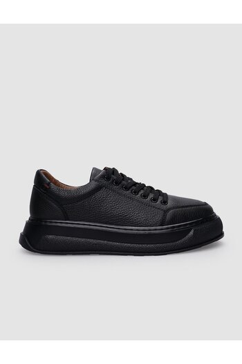 Cabani Black Genuine Leather - 100% Lace-up Women's Sports Shoes