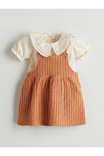 LC Waikiki Lcw Kids Embroidered Baby Girl Blouse and Dress Set of 2