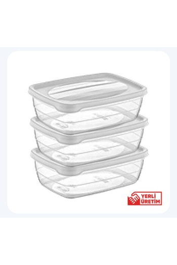 4AFACANÇEKİRGE Trend 3-Piece Storage Container 3 X 0.3 Liters