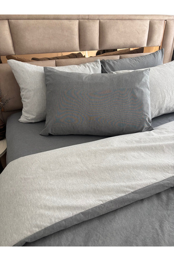 Demya Home Set de lenjerie de pat dublu din 6 piese reversibil cu țesătură de bumbac - Include fată de pernă și cearșaf
