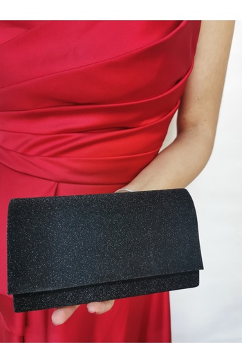 NAZART Women's Tiny Crystal Silvery Black Evening Dress Clutch Portfolio Chain Strap Handheld Wedding Engagement Evening Bag