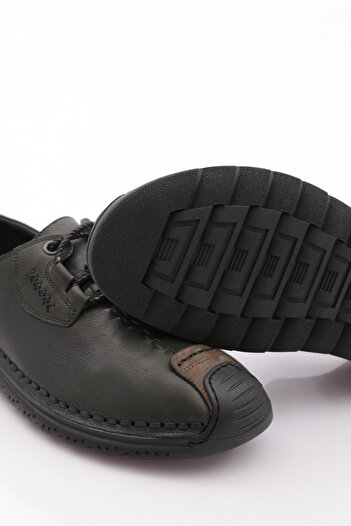 DGN Erkek Dikiş Detaylı Sneaker Ayakkabı Yeşil Nubuk 109713616