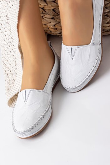 Lal Shoes & Bags Balerini Barve (100%) din piele naturală, confortabili, pentru femei, alb