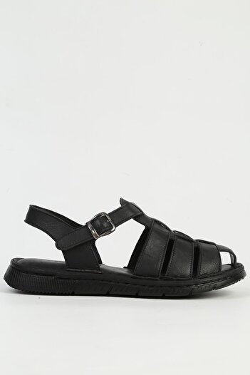 Pierre Cardin Genuine Leather Black Men's Sandals Pc-7462