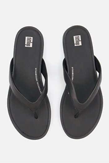 Fitflop Women Slip On Brand Logo Flip Flops, Black