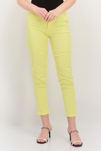 Colmar Women Regular Fit Solid Straight Leg Pants, Yellow