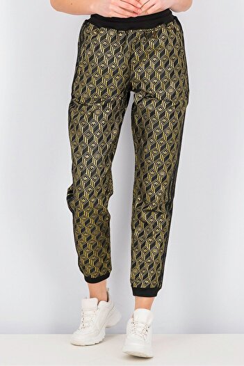 adidas Women Premium SST Track Pants, Black and Gold Metallic