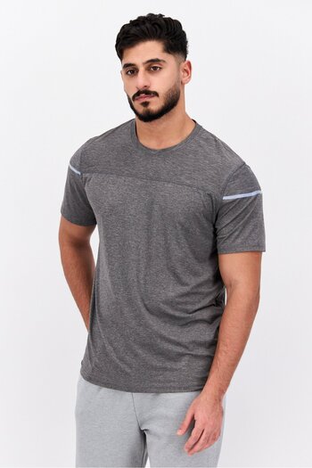 motion Men Sportswear Fit Short Sleeves Training T-Shirt, Charcoal