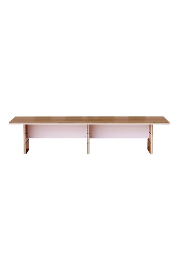 Mahmayi Zelda Conference Table | Office Conference cum Meeting Table, Natural Dijon Walnut_360cm