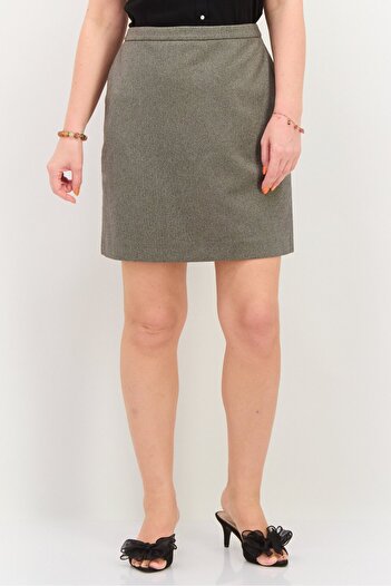 Esprit Women Textured Casual Mini Skirt, Grey