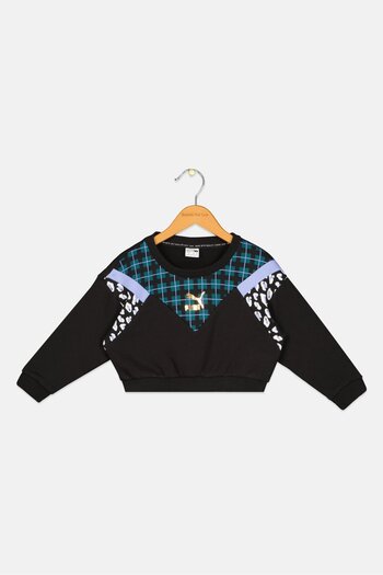 Puma Toddlers Boy Brand Logo Long Sleeves Sweatshirt, Black Combo