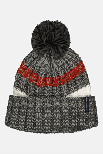French Connection Men Textured Beanie, Grey Combo