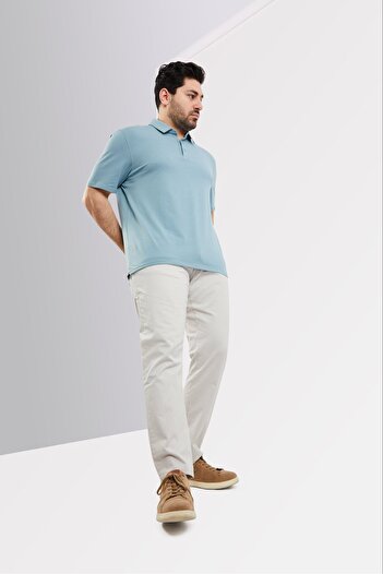 Kenneth Cole Men Regular Fit Short Sleeve Plain Polo Shirt, Faded Blue