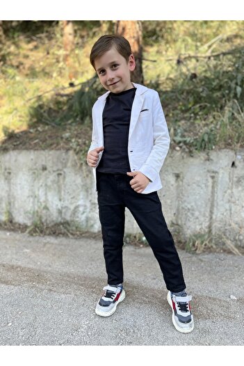 ÇOCUK TARZ MODA Boy's Suit with White Jacket