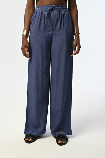 Orfeo Negro Women's Elastic Waist Shoulder Indigo Pants