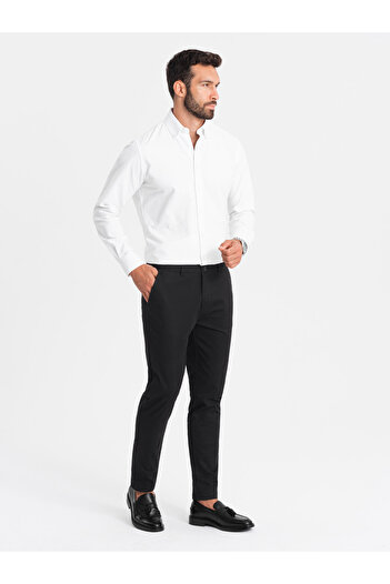OMBRE Ανδρική στολή παντελόνι chinos REGULAR FIT - μαύρο V5 OM-PACP-0183 L