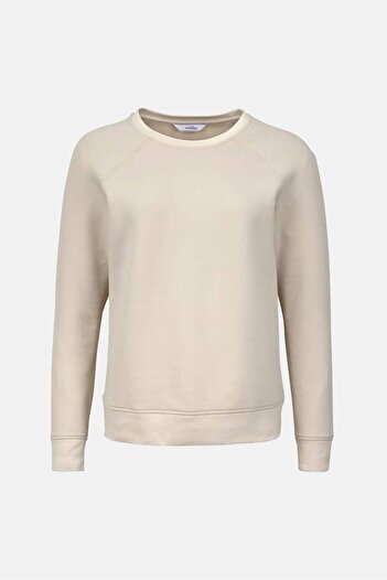 Tchibo Women Crew Neck Long Sleeve Plain Sweaters, Cream