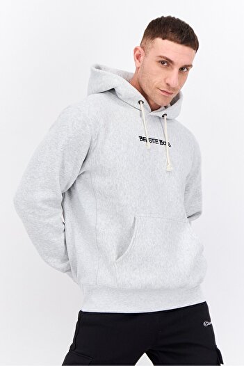 Champion Men Sportswear Fit Long Sleeves Running Sweatshirt, Light Grey