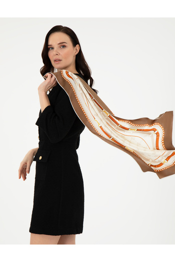 Pierre Cardin Brown Silk Scarf 50307816 -Vr029
